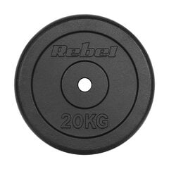 Чугунный вес Rebel Active 20 кг, отверстие 31 мм, классический диск цена и информация | Другие товары для фитнеса | kaup24.ee