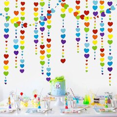 13-Ft paberist valge kullaga Love Heart Garland Streamer rippuv värvi segamiseks hind ja info | Originaalsed seltskonnamängud | kaup24.ee