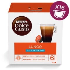 NESCAFE DOLCE GUSTO Lungo Decaffeinato, 16 капсул цена и информация | Kohv, kakao | kaup24.ee