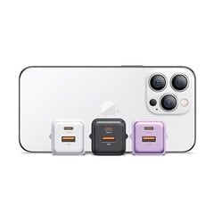 USAMS Ład. siec. 1xUSB+1xUSB-C PD30W 3A (only head) PD3.0 Fast Charging purpurowy|purple X-ron Series CC189TC03 (US-CC189) цена и информация | Зарядные устройства для телефонов | kaup24.ee