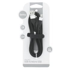 Setty USB - micro cable 1,2 m 2A KNA-M-1.221 black цена и информация | Кабели для телефонов | kaup24.ee