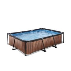 Каркасный бассейн Exit Wood, 300x200cm, с фильтром, коричневый цена и информация | Бассейны | kaup24.ee