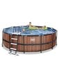 Karkassiga bassein liivafiltriga Exit Premium Wood ø450x122cm, pruun hind ja info | Basseinid | kaup24.ee