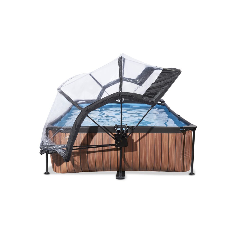 Karkassiga bassein filtri ja katusega Exit Wood, 300x200cm, pruun hind ja info | Basseinid | kaup24.ee