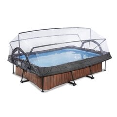Каркасный бассейн Exit Wood с фильтром и навесом, 300x200cm см, коричневый цена и информация | Бассейны | kaup24.ee