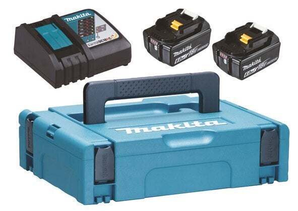 Komplekt Makita 18V, 2XBL1860, DC18RC, Makpac 198116-4 цена и информация | Akutrellid, kruvikeerajad | kaup24.ee