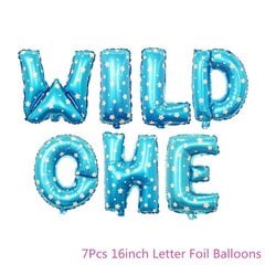 Chicinlife 1Set Wild One bänner Palju õnne sünnipäevaks Baby-Blue hind ja info | Originaalsed seltskonnamängud | kaup24.ee