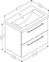 Valamukapp valamuga Scandic 61 cm hind ja info | Vannitoakapid | kaup24.ee