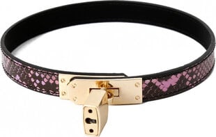 Kiotos Leather Collar/Bracelet One-size Narrow Gold/Pink Reptile цена и информация | БДСМ и фетиш | kaup24.ee