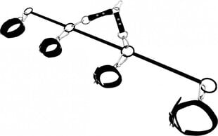 Komplekt Kiotos Leather Spreader Bar, must hind ja info | BDSM ja fetish | kaup24.ee