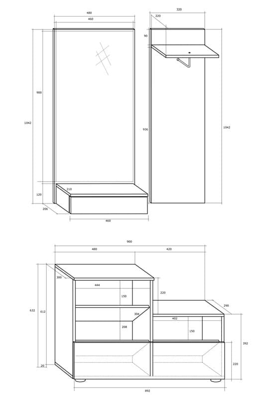 Esikukomplekt City, sonoma tamm / läikiv valge цена и информация | Esikukomplektid | kaup24.ee