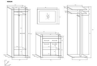  Neron комплект для прихожей цена и информация | Комплекты в прихожую | kaup24.ee