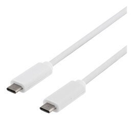 DELTACO USB 3.1 cable, Gen 1, Type C - Type C, 0.25m, white цена и информация | Кабели для телефонов | kaup24.ee