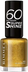 Rimmel London 60 Seconds Super Shine лак для ногтей 8 мл, 831 Oh My Gold! цена и информация | Лаки для ногтей, укрепители для ногтей | kaup24.ee