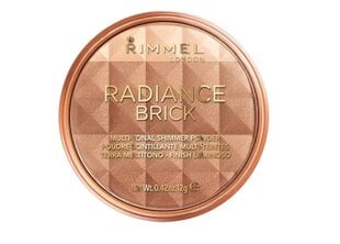 Бронзирующая пудра Rimmel London Radiance Brick 12 г, 001 Light цена и информация | Бронзеры (бронзаторы), румяна | kaup24.ee