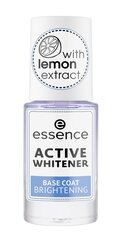 Основа лака для ногтей Essence Active Whitener 8 мл цена и информация | Лаки для ногтей, укрепители для ногтей | kaup24.ee