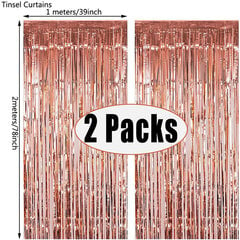 2 pakk 1X2M sinine vihmavärvi kardin, esimene õnne sünnipäevaks kaunistus-roosa kuld цена и информация | Для вечеринок и праздников | kaup24.ee
