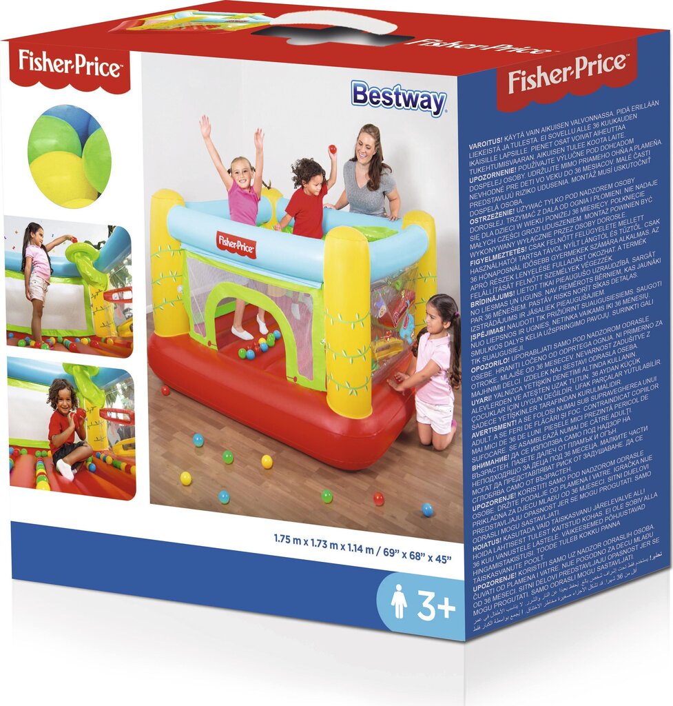 Täispuhutav mänguloss pallidega Bestway Fisher-Price Jumptacular Bouncer hind ja info | Täispuhutavad veemänguasjad ja ujumistarbed | kaup24.ee