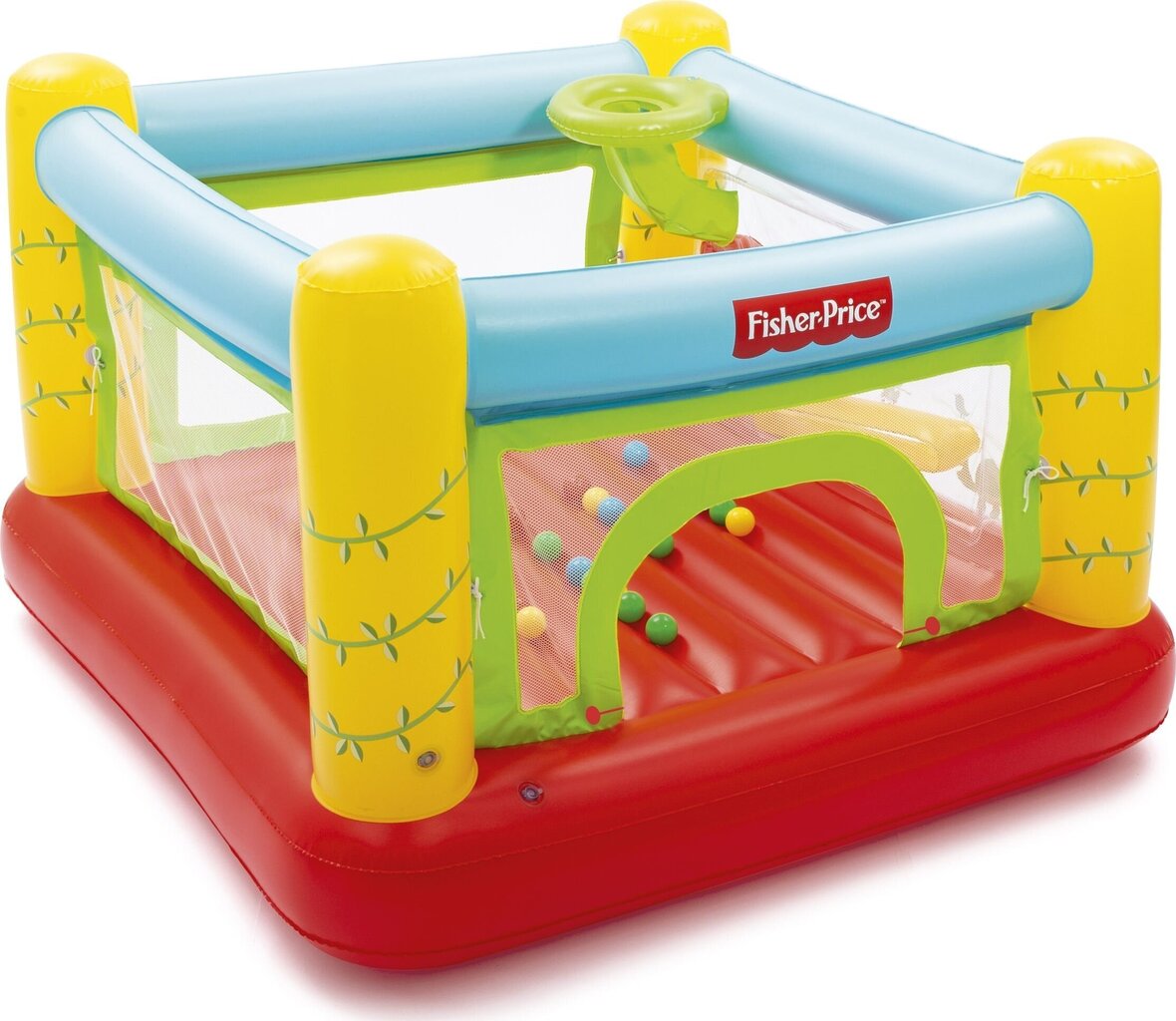 Täispuhutav mänguloss pallidega Bestway Fisher-Price Jumptacular Bouncer hind ja info | Täispuhutavad veemänguasjad ja ujumistarbed | kaup24.ee