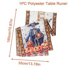 Happy Halloween Table Runner Pumpkin Ghost Cat Table Runner Party Decor Korduvkasutatav köögi söögilaua jooksja Halloweeni kujundus hind ja info | Originaalsed seltskonnamängud | kaup24.ee