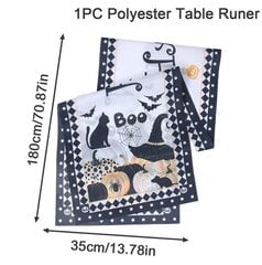 Happy Halloween Table Runner Pumpkin Ghost Cat Table Runner Party Decor Korduvkasutatav köögi söögilaua jooksja Halloweeni kujundus hind ja info | Originaalsed seltskonnamängud | kaup24.ee