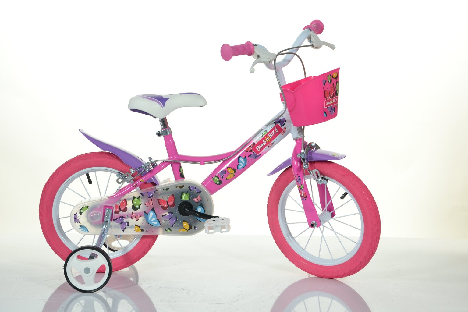 Laste jalgratas Bimbo Bike 14" Girl Butterfly, roosa цена и информация | Jalgrattad | kaup24.ee