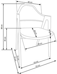 2 tooli komplekt Halmar K247, valge/tamm цена и информация | Стулья для кухни и столовой | kaup24.ee