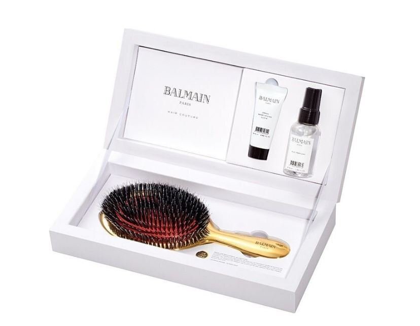 Komplekt BALMAIN SET Golden Boar Hair Spa hari + juukseseerum 20ml + palsam 50ml цена и информация | Maskid, õlid, seerumid | kaup24.ee