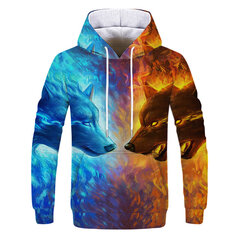 (W1038-XS）Maagiline värv Galaxy Wolf Hoodie Hoodie meeste jaoks hind ja info | Meeste pusad | kaup24.ee