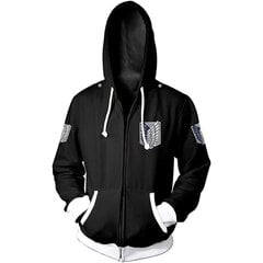 (Red-XXL）Anime Attack on Titan Hoodie Cosplay Eren Yeager Printed Hoody hind ja info | Meeste pusad | kaup24.ee