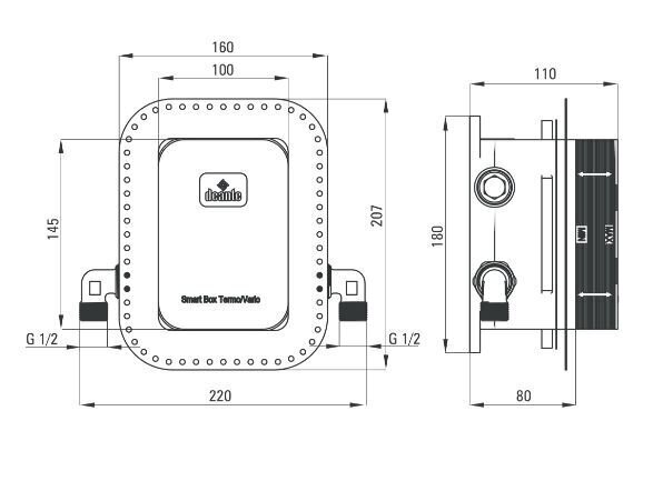 Varjatud termostaadiga dušikomplekt Deante smart-boxiga Box BXYZ0ECT, chrome цена и информация | Komplektid ja dušipaneelid | kaup24.ee