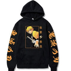 (Red-XXL）Anime Demon Slayer Hoodies Agatsuma Zenitsu dressipluus Mehed hind ja info | Meeste pusad | kaup24.ee