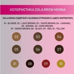 Хна Zola 01 Blonde (коректор), 10 г цена и информация | Карандаши, краска для бровей | kaup24.ee