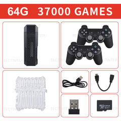 X2 Plus 4K Game Stick HD videomängukonsool 128G sisseehitatud 41000 3D mängud 40+ simulaatorit N64/PSP jaoks koos juhtmevaba kontrolleriga цена и информация | Игровые приставки | kaup24.ee