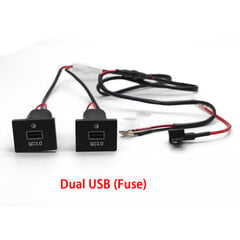 USB laadija pistikupesa kiirlaadimisadapter QC3.0 toiteallika lüliti Ford Focus 2 mk2 2009 2010 2011 autoelektroonika tarvikud цена и информация | USB адапторы для аудиосистем | kaup24.ee