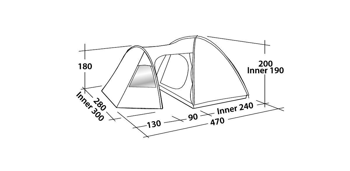 Telk Easy Camp Eclipse 500, punane/kuldne hind ja info | Telgid | kaup24.ee