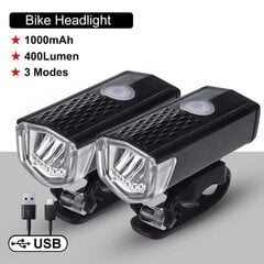 Jalgrattaosad 1200Lumen T6 LED jalgrattatuled ees ja taga USB laetav lamp MTB esitule jalgrattavalgusti ees jalgratta taskulamp Lanterna hind ja info | Jalgratta tuled ja helkurid | kaup24.ee