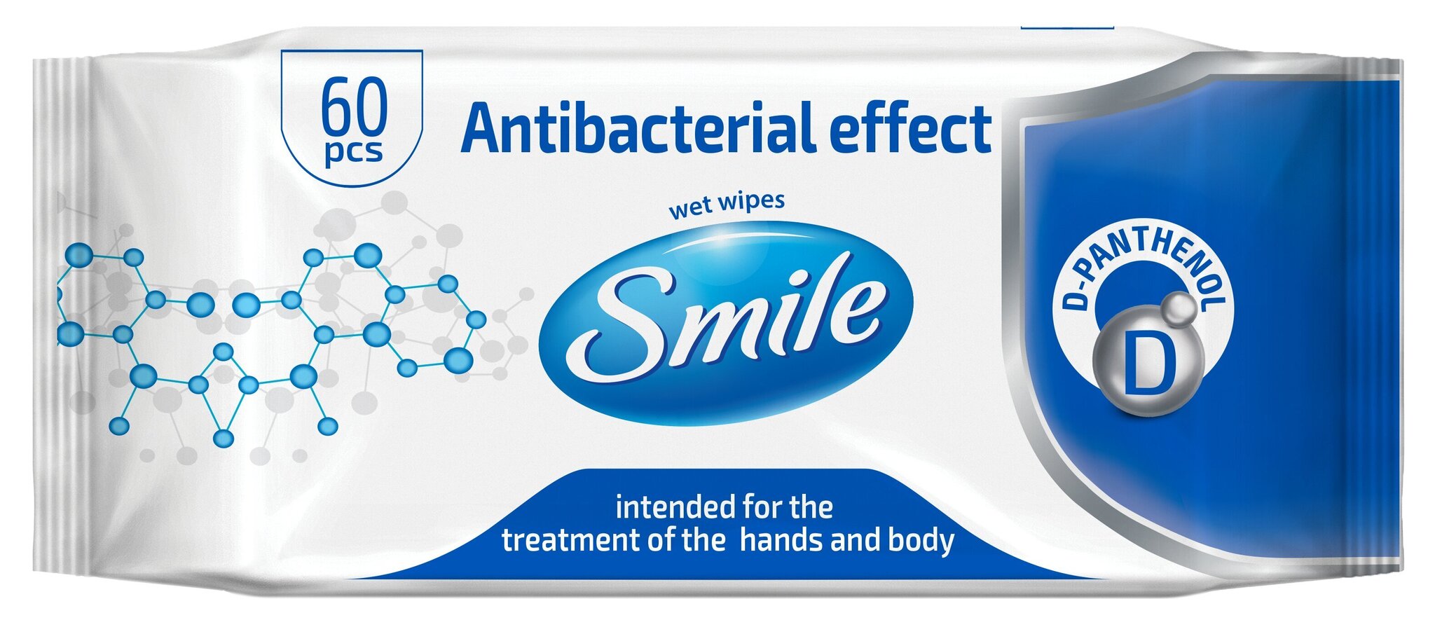 Antibakteriaalse toimega, niisked salvrätikud D-pantenooliga Smile Antibacterial effect, 60 tk. цена и информация | Esmaabi | kaup24.ee