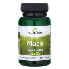 Пищевая добавка Swanson Maca 500 мг., 60 капсул. цена и информация | Витамины, пищевые добавки, препараты для иммунитета | kaup24.ee