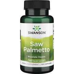 Toidulisand Swanson Saw Palmetto (Kääbuspalm Sabal) 540 mg, 100 kapslit hind ja info | Swanson Kaitsevahendid ja meditsiinitarbed | kaup24.ee