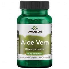 Aaloe Vera, 25 mg "Swanson", 100 pehmet kapslit hind ja info | Vitamiinid, toidulisandid, preparaadid tervise heaoluks | kaup24.ee