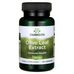 Toidulisand Swanson Oliivi lehed (Oleuropein) ekstrakt 500 mg, 60 kapslit. hind ja info | Vitamiinid, toidulisandid, preparaadid tervise heaoluks | kaup24.ee