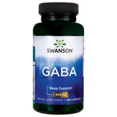Toidulisand Swanson Gaba 500 mg., 100 kaps. hind ja info | Vitamiinid, toidulisandid, preparaadid tervise heaoluks | kaup24.ee