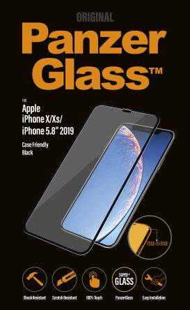 PanzerGlass kaitseklaas iPhone X/Xs 5.8" (2019) ümbrisesõbralik, must цена и информация | Ekraani kaitsekiled | kaup24.ee