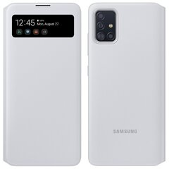  Открывающийся чехол для Samsung Galaxy A71 S View, белый цена и информация | Чехлы для телефонов | kaup24.ee