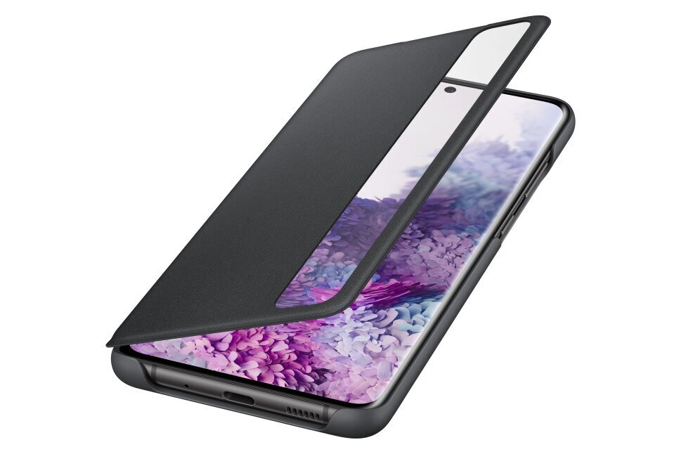 Telefoni ümbris Samsung Clear S-View sobib Galaxy S20+ / must hind ja info | Telefoni kaaned, ümbrised | kaup24.ee