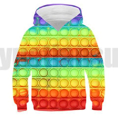 (POPit18-Kids-150 (12T)） 3D naljakad riided, anime POP It Hoodie, meeste ülisuur dressipluus цена и информация | Свитеры, жилетки, пиджаки для мальчиков | kaup24.ee