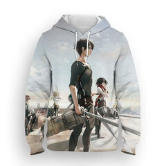 (Kollane-XXXL) Attack on Titan Graphic Print Hoodie Men hind ja info | Meeste pusad | kaup24.ee