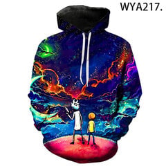 (WYA232.-XS）Rick Men Children Lahedad 3D-prinditud vabaaja kampsunid hind ja info | Meeste pusad | kaup24.ee