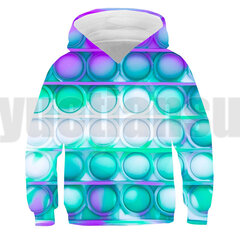 (POPit13-Kids-160 (14T)） 3D naljakad rõivad, anime POP It Hoodie meeste ülisuur kampsun цена и информация | Свитеры, жилетки, пиджаки для мальчиков | kaup24.ee